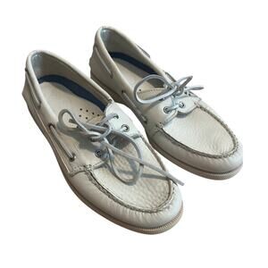 Sperry Men’s Boat Shoe White Size 8.5 M Loafer Slip On Leather